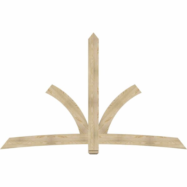 Ekena Millwork Davenport Rough Sawn Timber Gable Bracket, Douglas Fir, 108"W x 68"H x 2"D x 6"F, 15/12 Pitch GBW108X68X0206DAV00RDF - main